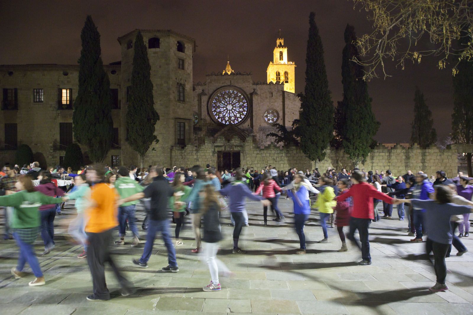 Imatge de l'últim assaig a la plaça d'Octavià, aquest dimecres 3 de febrer. FOTO: Artur Ribera 
