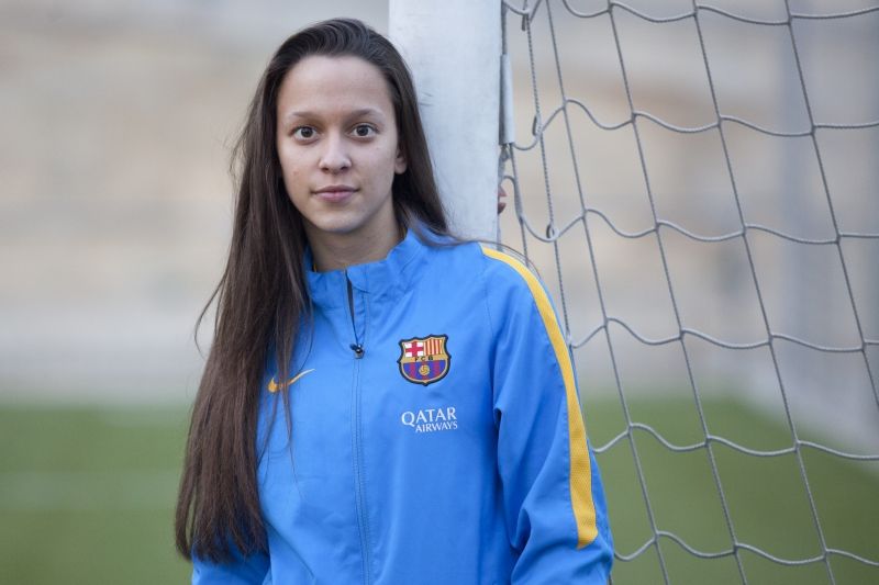 Laia Muñoz Danon té 16 anys i juga d’extrem al segon equip del Futbol Club Barcelona FOTO: Lali Puig