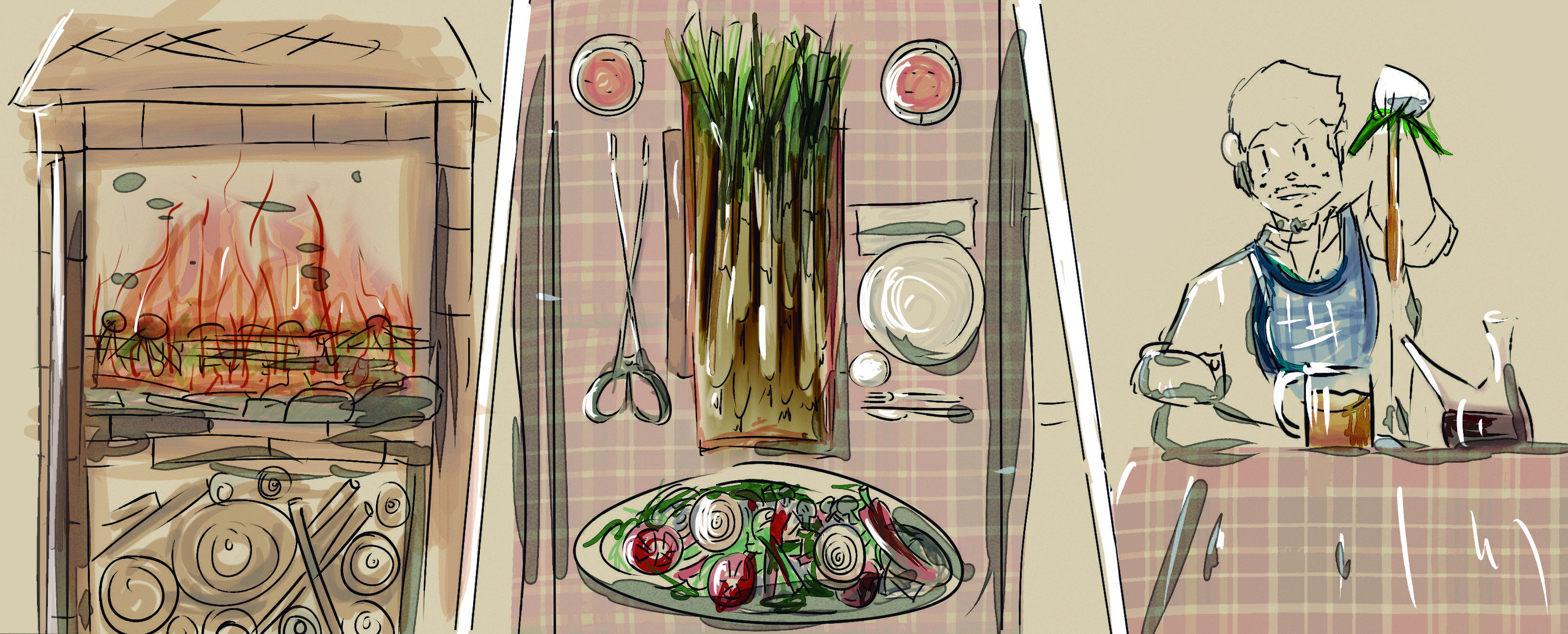 Les calçotades es poden fer al gust del consumidor, però hi ha alguns aspectes a tenir en compte per fer-ne una de bona IL·LUSTRACIÓ: DANiEl MUÑOZ, Escola d’Art i Disseny de Sant Cugat