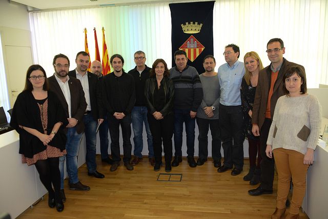 Alcaldes del Vallès es van reunir amb els treballadors de Delphi per fer pinya plegats FOTO: Localpres