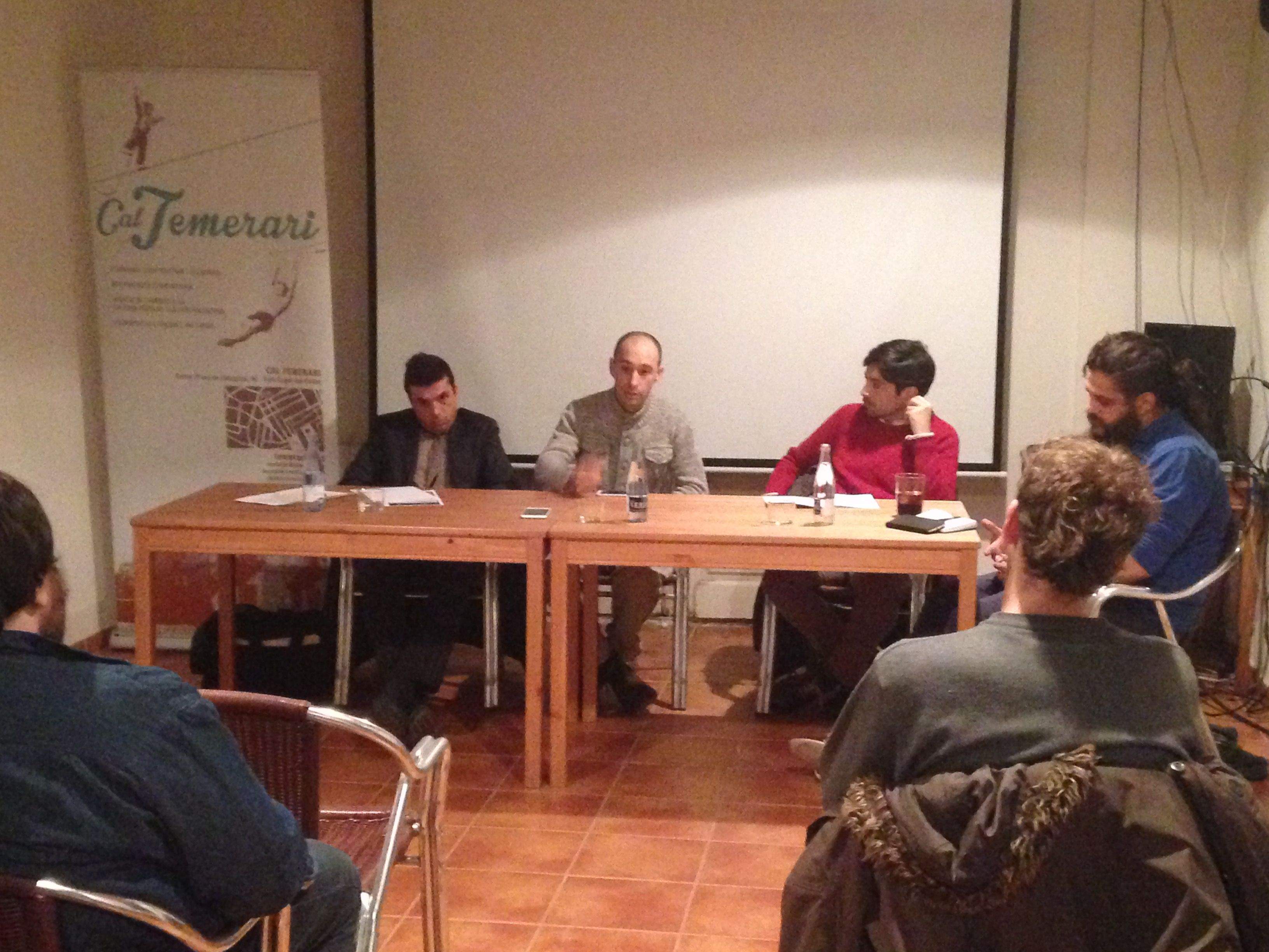 Canaves, Benito i Parés durant la xerrada FOTO: C.Caballé