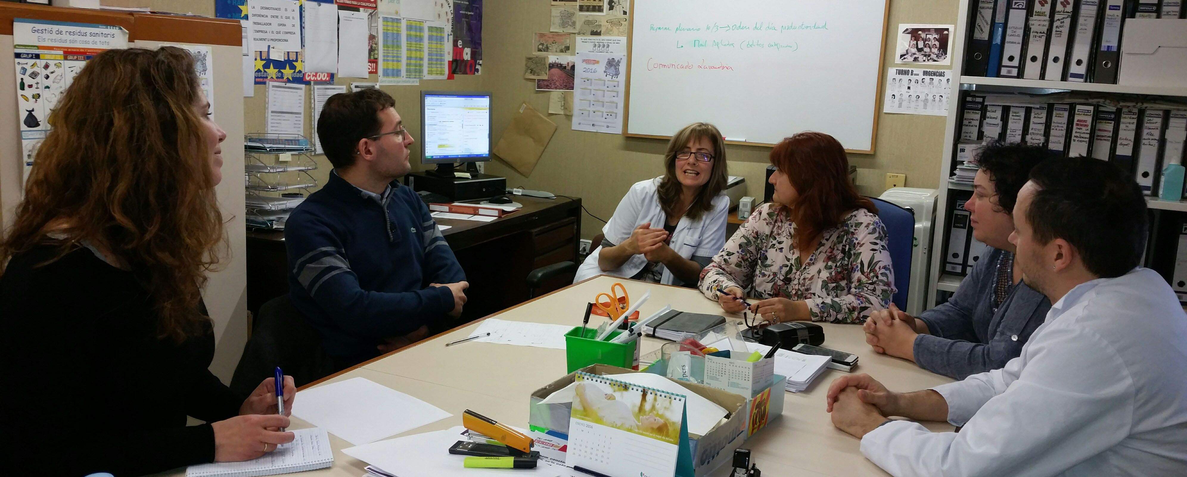 Regidors de Ciutadans es van trobar amb Comissions Obreres, sindicat majoritari a Hospital General FOTO: Cedida