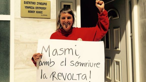 Ariadna Masmitjà, després de ser deixada en llibertat a Grècia FOTO: ACN