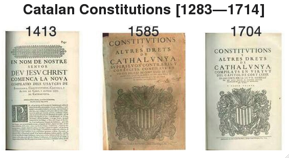 Les diferents constitucions catalanes FOTO: Cedida