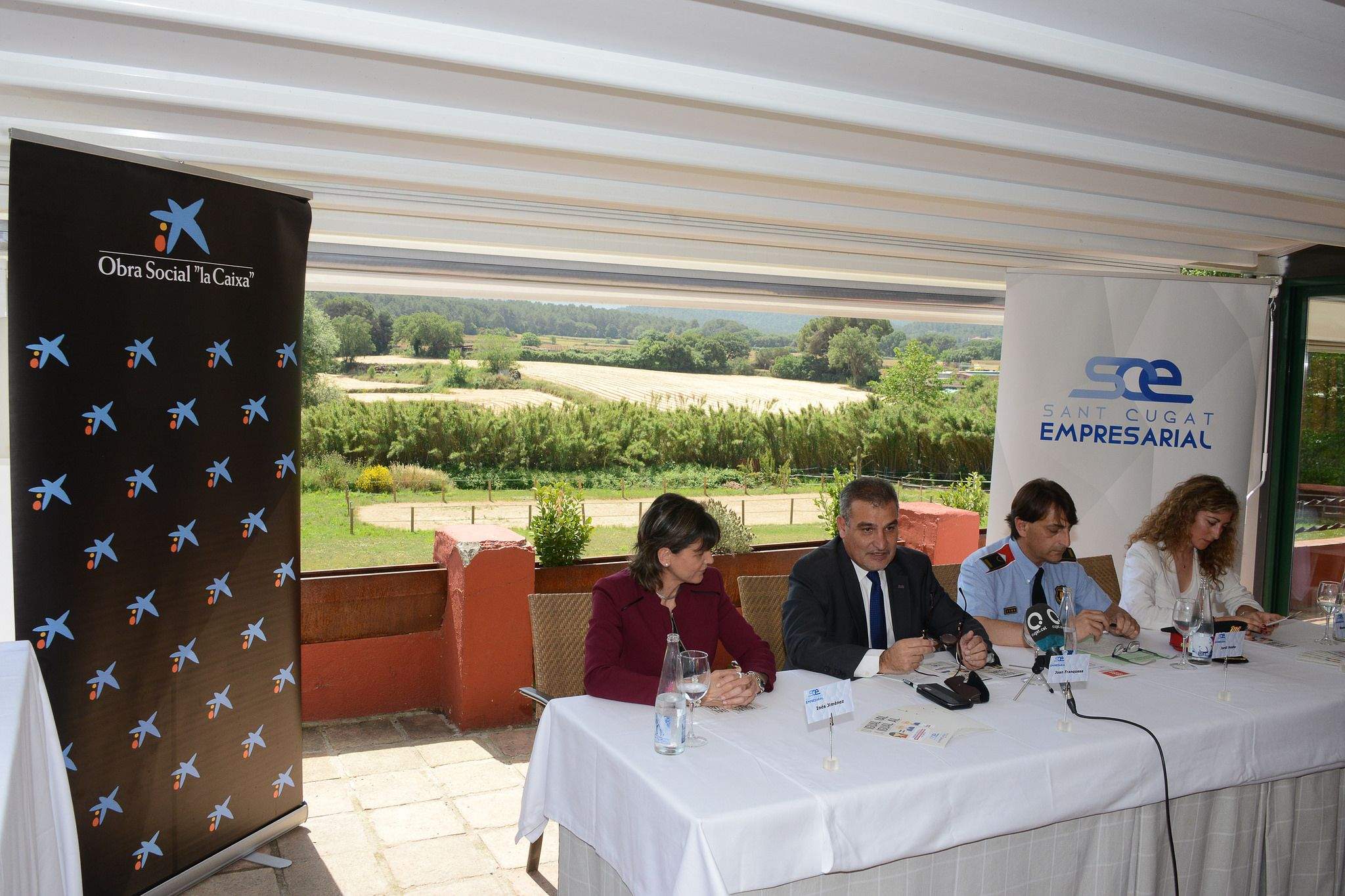 El president de Sant Cugat Empresarial, el segon per l'esquerra, durant la presentació de la campanya FOTO: Cedida