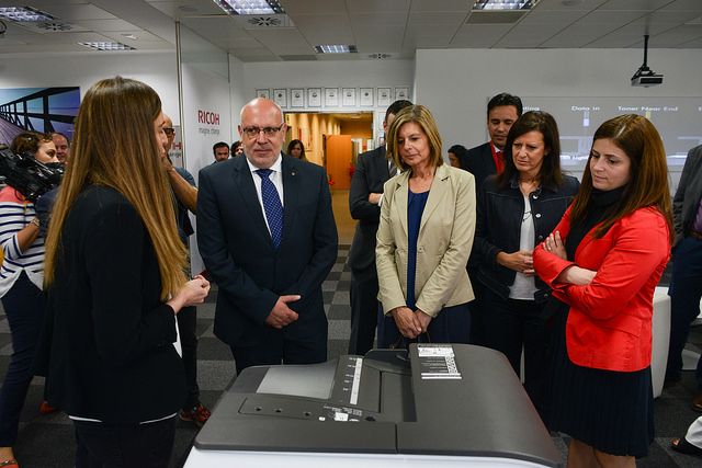 El conseller Baiget ha fet una visita a les instal·lacions de Ricoh FOTO: Localpres