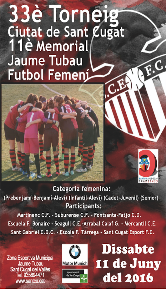 Programa del 33è Torneig Ciutat de Sant Cugat i 11è Memorial Jaume Tubau