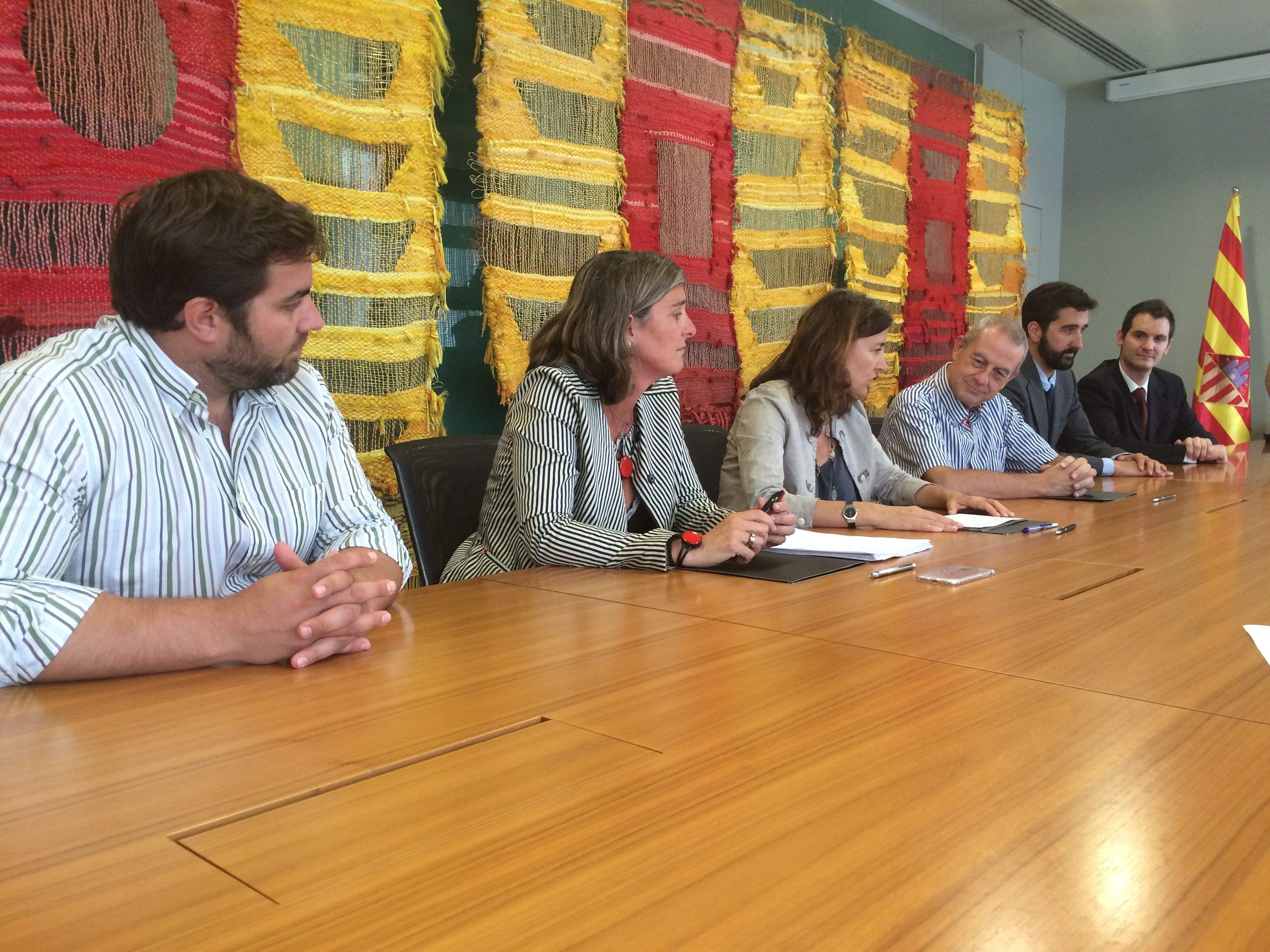 Eloi Rovira, Mònica Mateu, Mercè Conesa, Joan Taraza, Albert Puey i Eloi Díaz FOTO: Àlex López Puig
