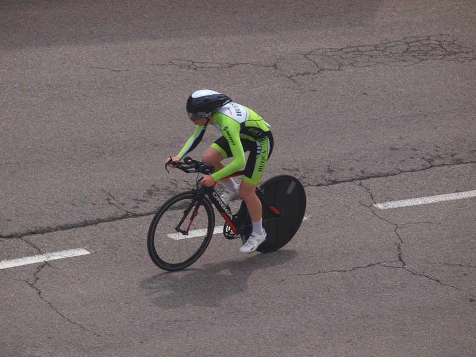 Roger Adrià, a la prova de contrarellotge FOTO: Cedida