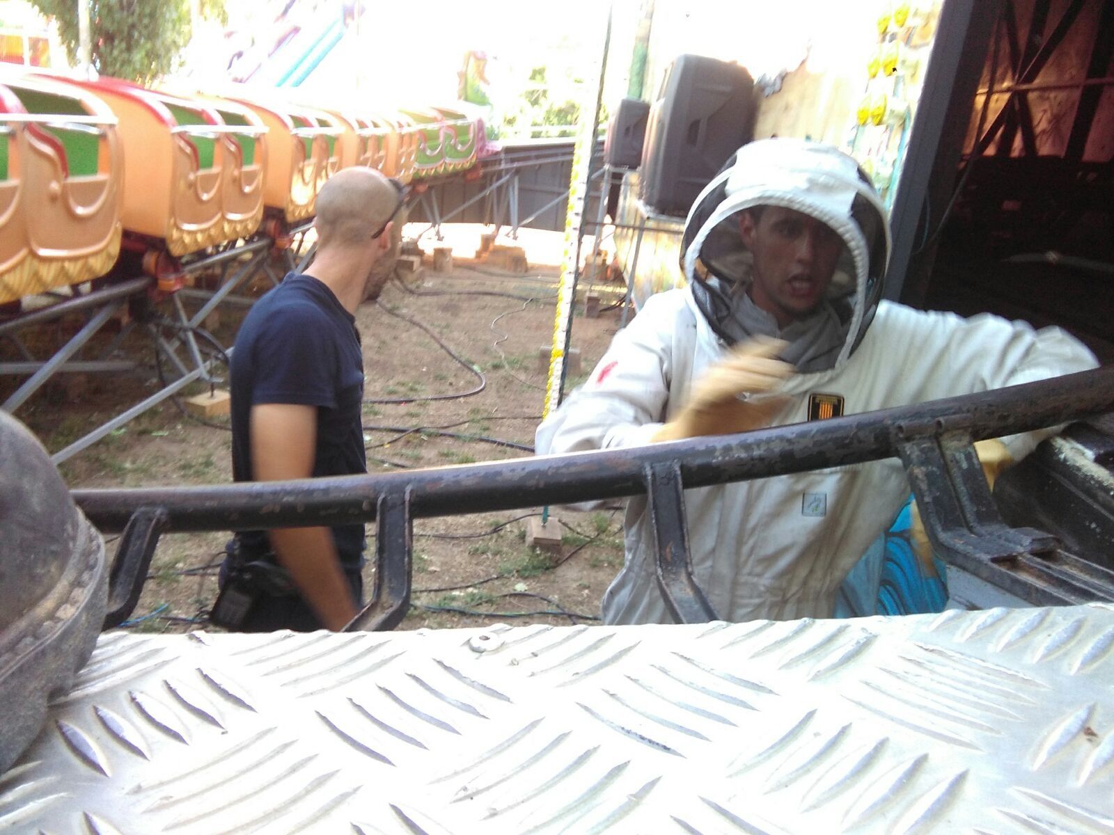 El moment que l'expert retirava les abelles FOTO: Haidy Blanch