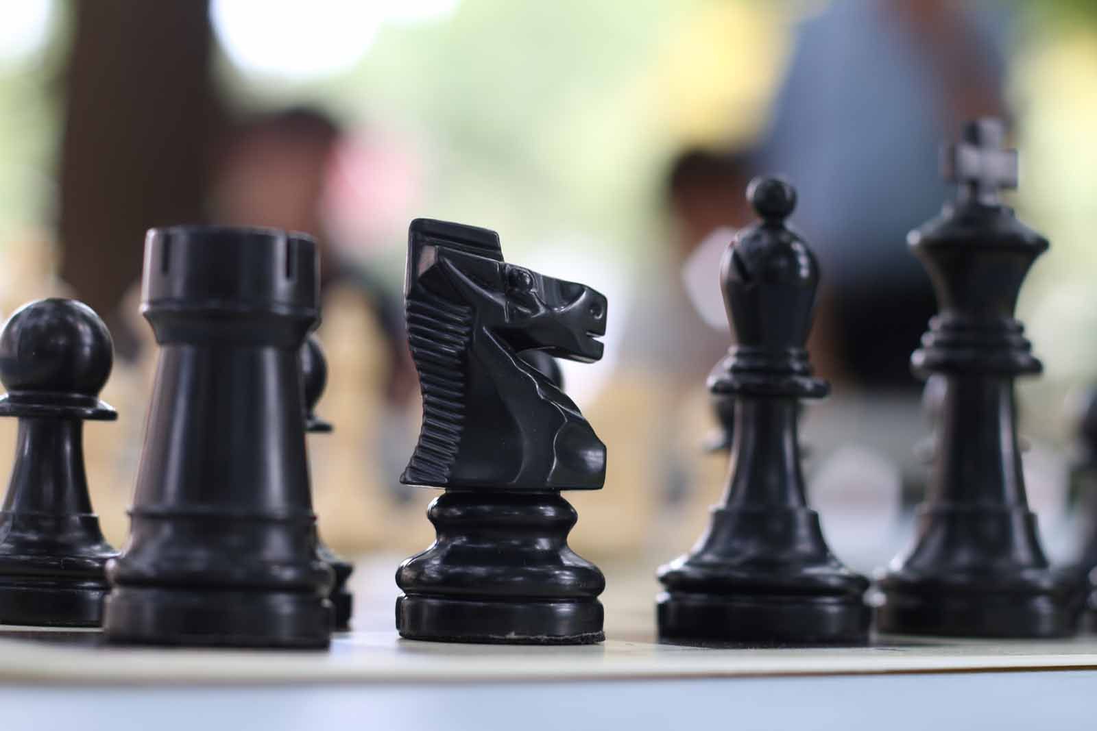 Exhibició de partides simultànies d'escacs. Foto: Lali Alvarez