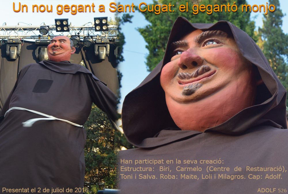 Un nou gegant a Sant Cugat: el gegantó monjo