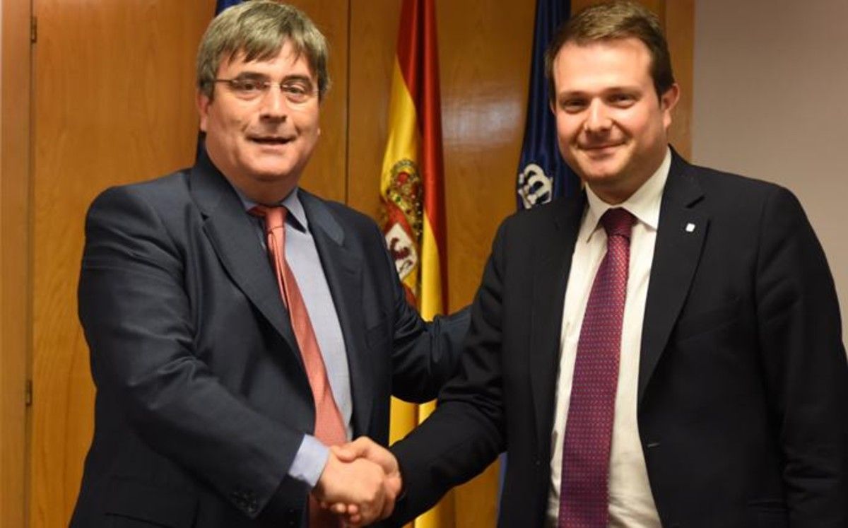 Miguel Cardenal, president del CSD, i Gerard Figueras, secretari general de l'Esport FOTO: CSD