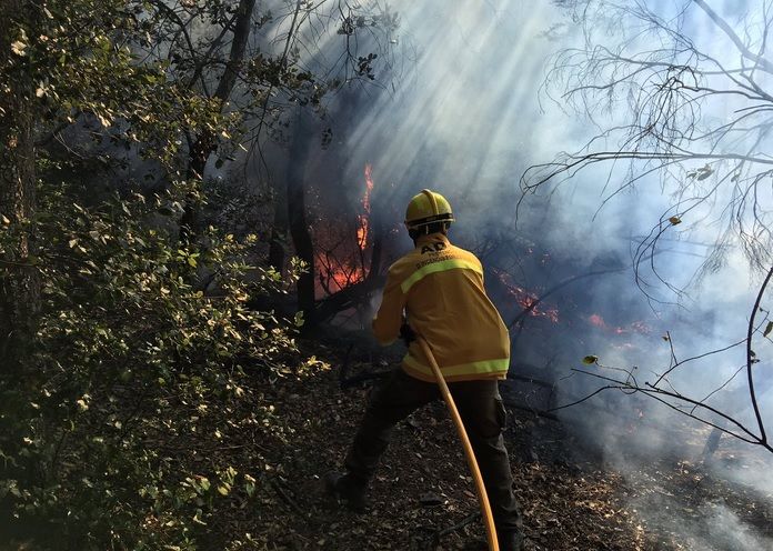 ADF i Bombers treballant a la zona  FOTO: ADF Sant Cugat