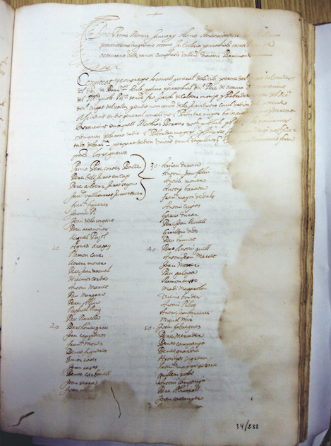 Document del Consell General de la vila del 1638