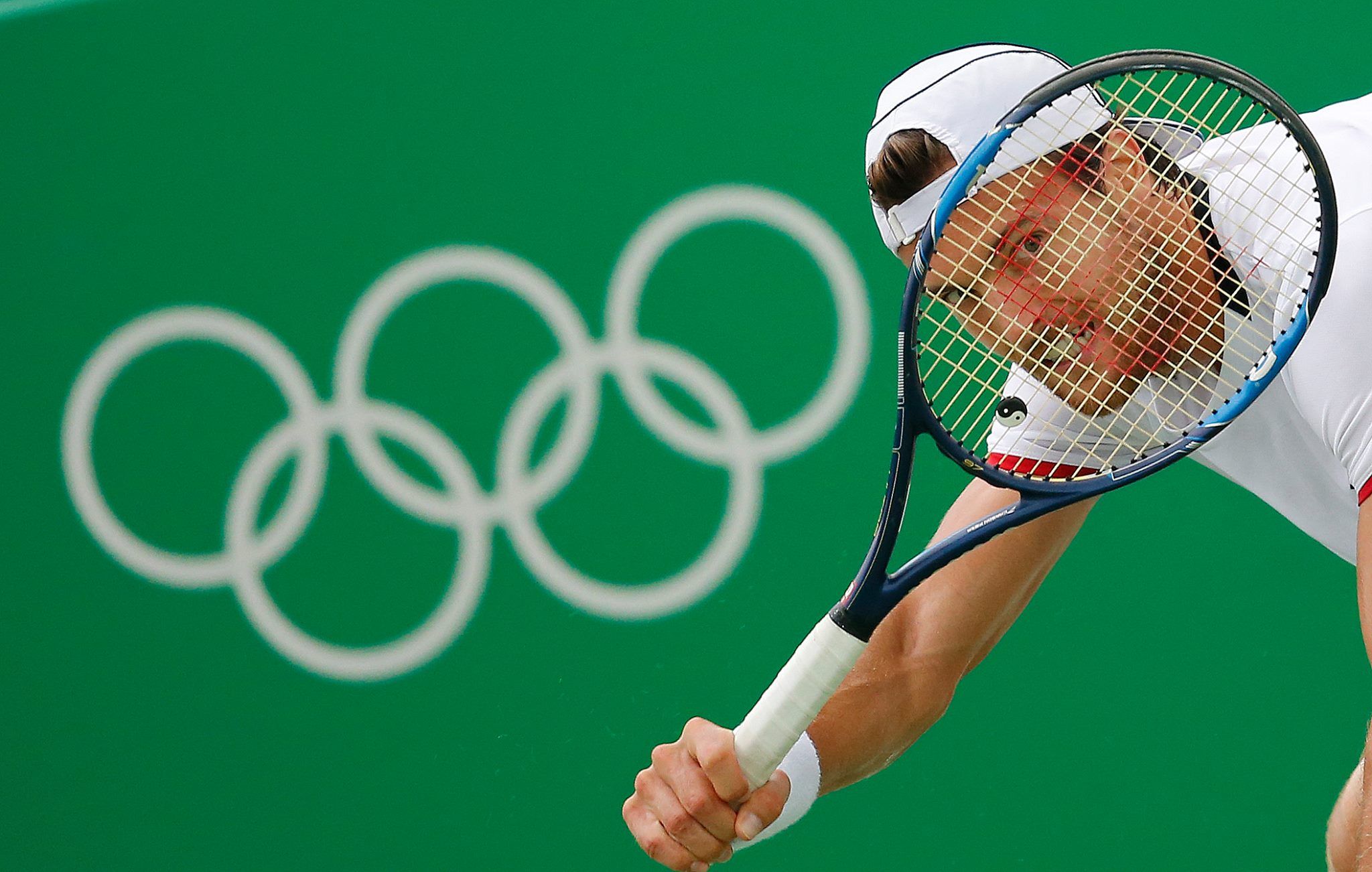 João Sousa en el partit contra Juan Martín Del Potro FOTO: Federació Portuguesa de Tennis