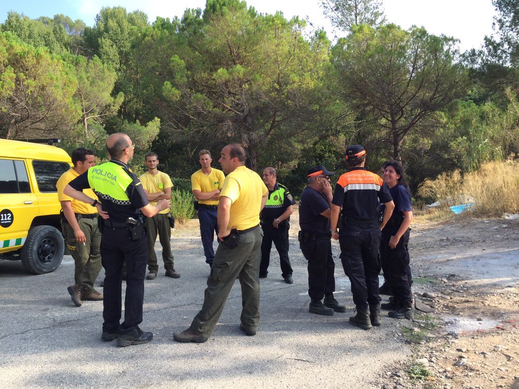 La recerca per zones santcugatenques ha comptat amb la col·laboració d'ADF Sant Cugat, Protecció Civil de Sant Cugat i la Policia Local FOTO: Twitter ADF Sant Cugat