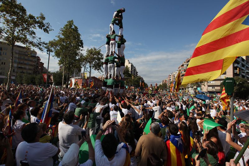 Els Gausacs durant la seva actuació a la manifestació de la Via Lliure del 2015 FOTO: Lali Puig 