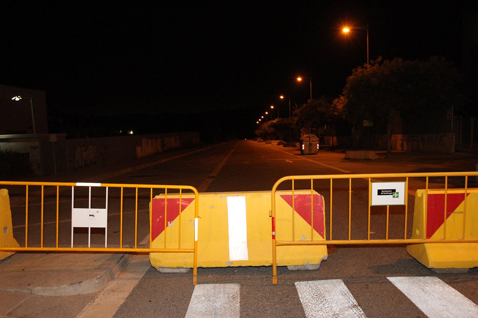 El carrer de Can Solà tallat divendres a la nit FOTO: Haidy Blanch