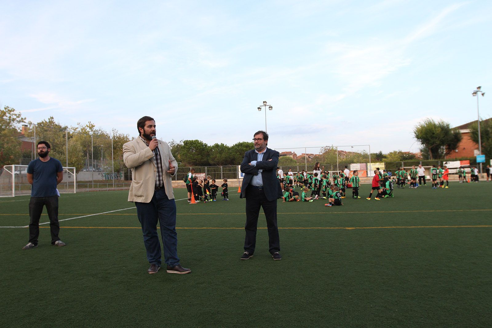 Eloi Rovira i Joan Salabert, en la presentació dels 23 equips del CFU Mira-sol Baco. FOTO: Haidy Blanch