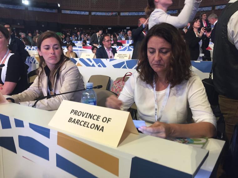 La presidenta de la diputacio de barcelona merce conesa a la conferència FOTO: Cedida