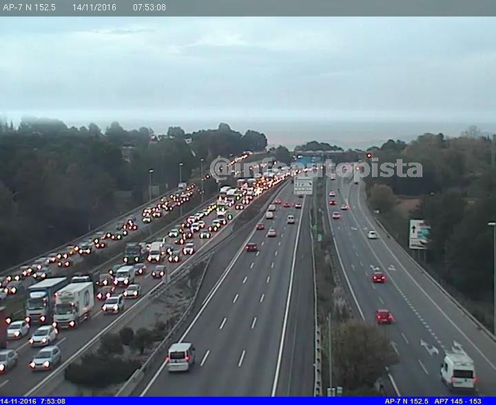 L'AP-7 en el seu pas per Sant Cugat, en una imatge d'arxiu FOTO: @infoautopista