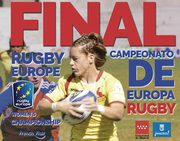 Part del cartell de la final del Campionat d'Europa de rugbi a 15 a Madrid