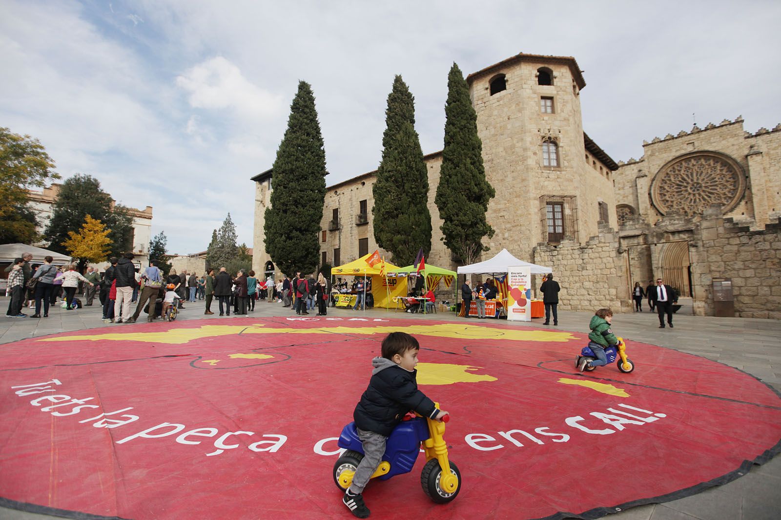 Enguany el Correllengua s'ha organitzat a la plaça d'Octavià FOTO: Lali Puig
