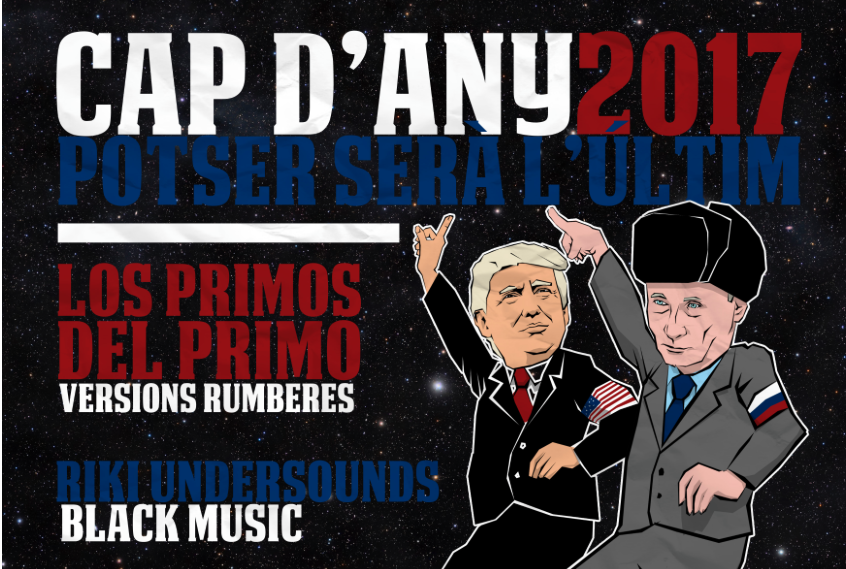 Cartell de la festa de cap d'any 2016 de Cal Temerari 