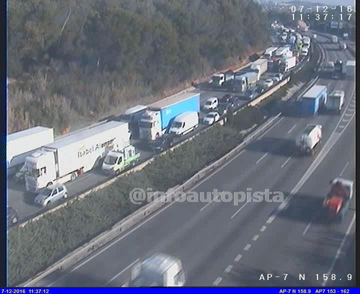 Imatge de les retencions d'aquest 7 de desembre FOTO: @infoautopista