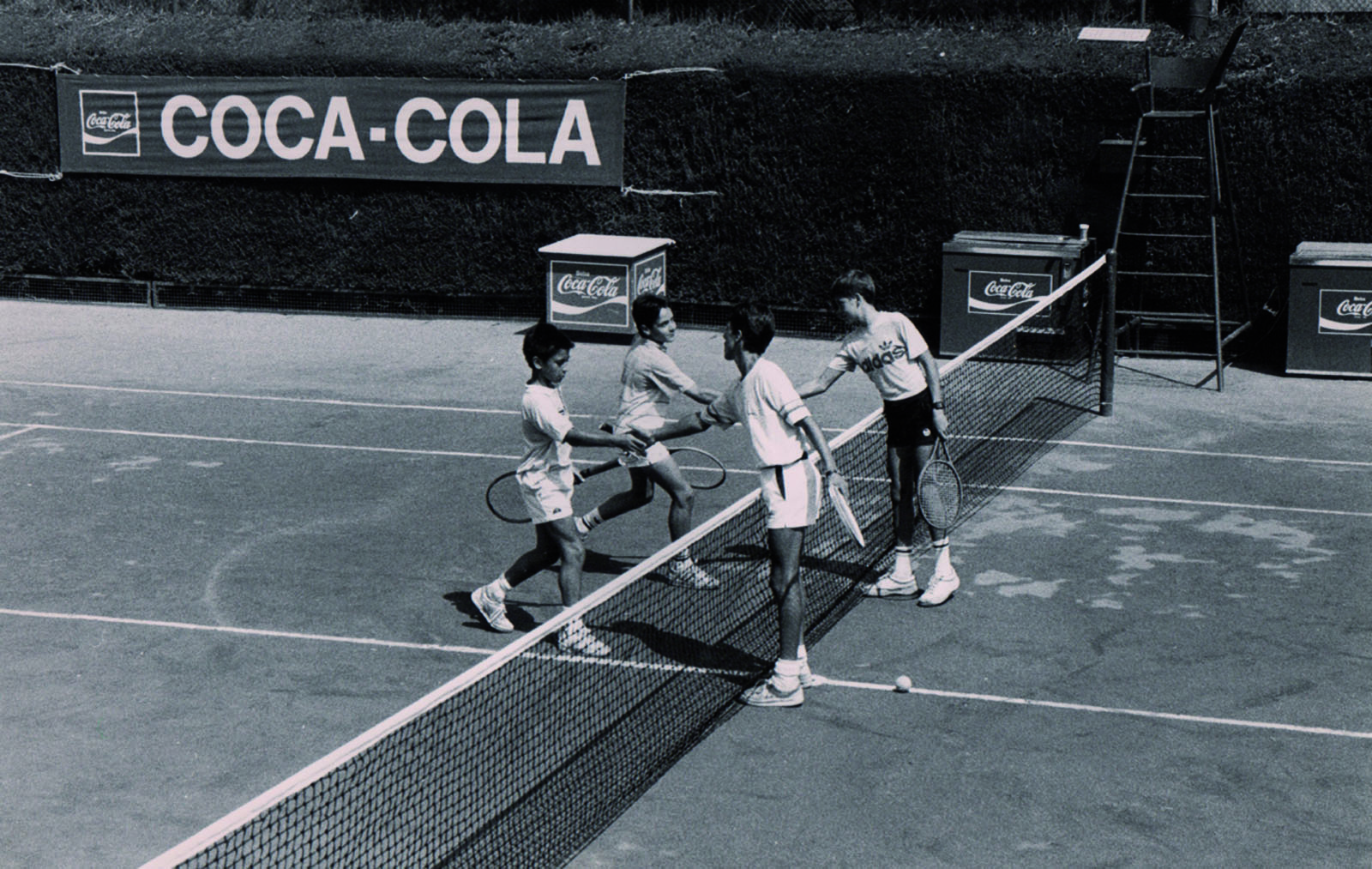 Campionat d'Espanya Infantil de dobles al Club Natació Sant Cugat. Any 1986. Foto: CTNSC