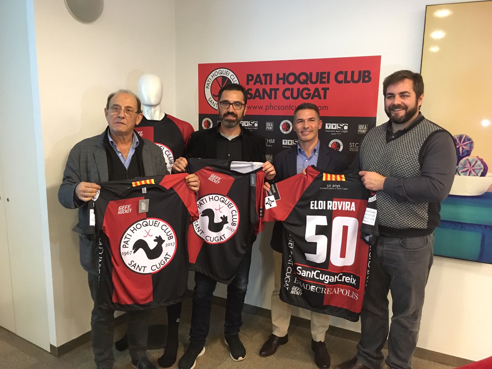 Josep Ribas, Quim Pastor, Keko Marzá i Eloi Rovira, en la presentació del 50è aniversari. FOTO: PHC Sant Cugat