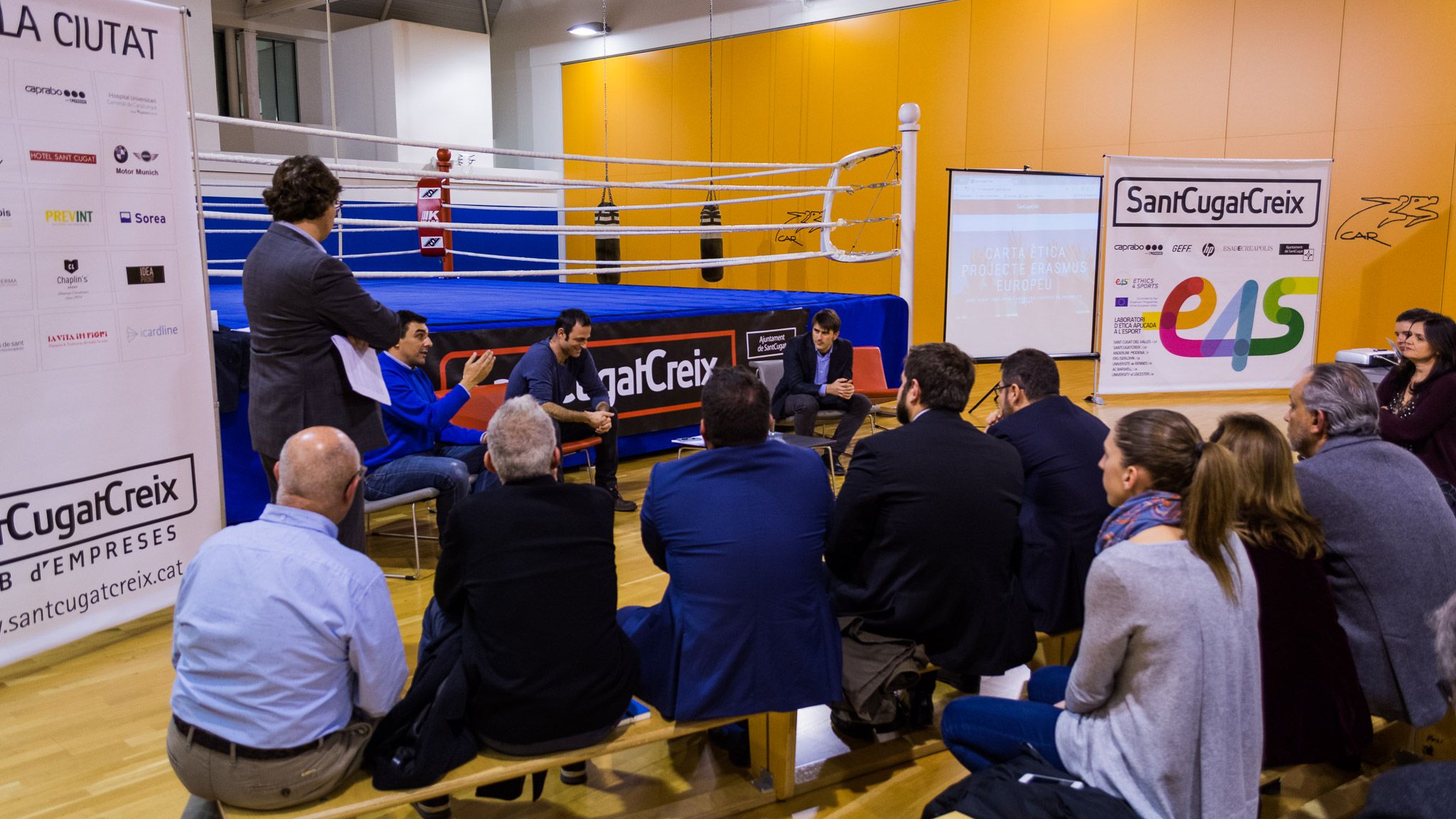 Álvaro González, Xavier Arnijas i Giulio Guerzoni, a l'acte. FOTO: Xavi Sedo / Sant Cugat Creix