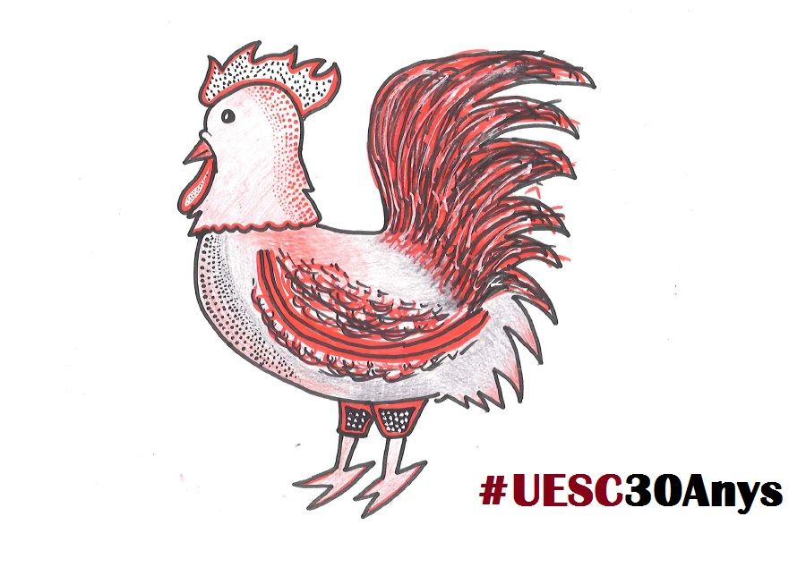 La mascota guanyadora del concurs del 30è aniversari de la UESC. 