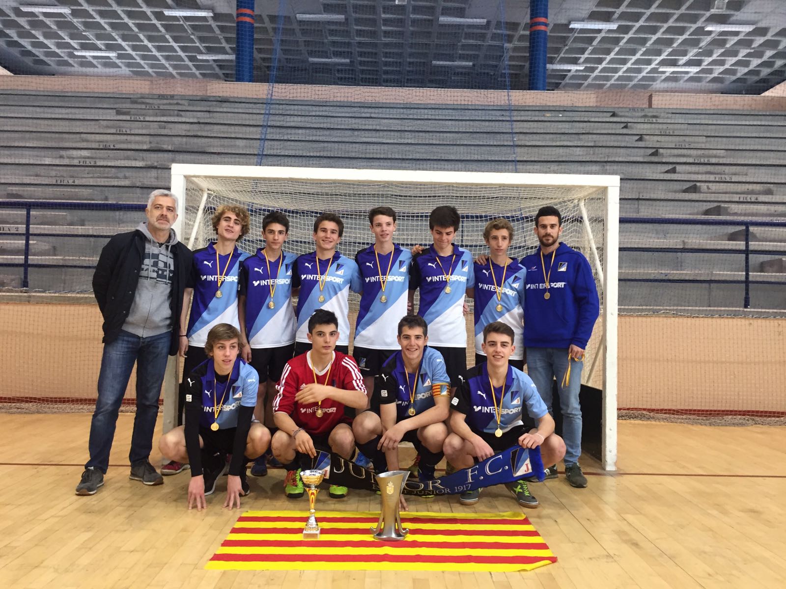 El cadet masculí del Junior FC, campió de la Copa d'Espanya d'hoquei sala. FOTO: Junior FC