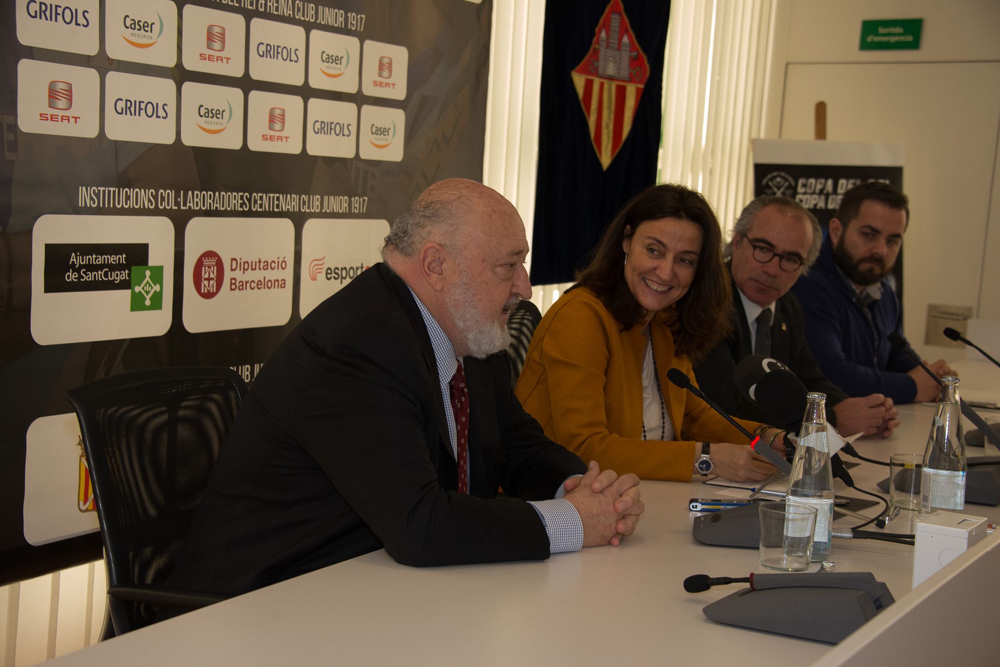 Ricardo Ruiz, Mercè Conesa, Rafael Espino i Eloi Rovira, en la presentació de la Copa del Rei i de la Reina. FOTO: Localpres