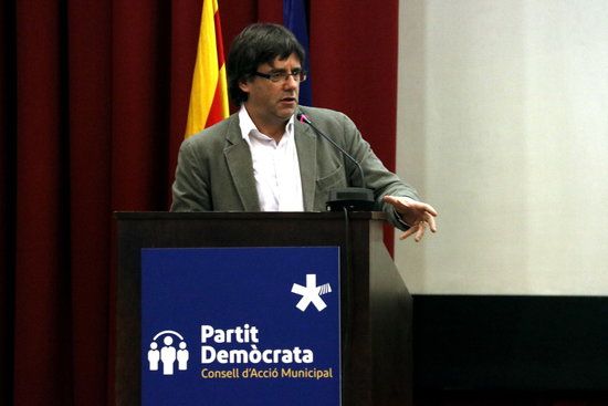 Puigdemont durant la seva intervenció FOTO: Jordi Pujolar (ACN) 