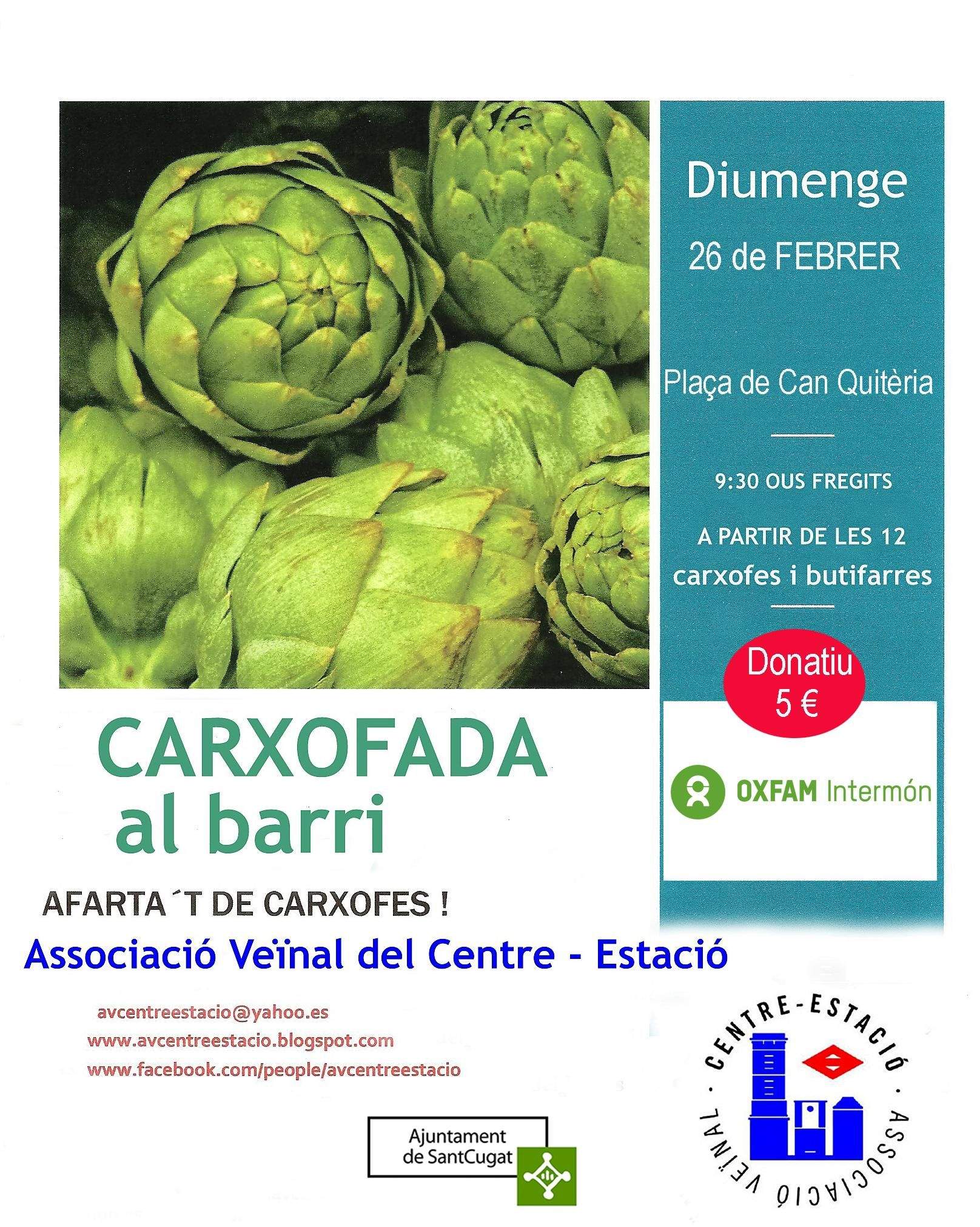 La carxofada se celebrarà a la plaça Can Quitèria a partir de les 9.30 del matí FOTO: Cedida