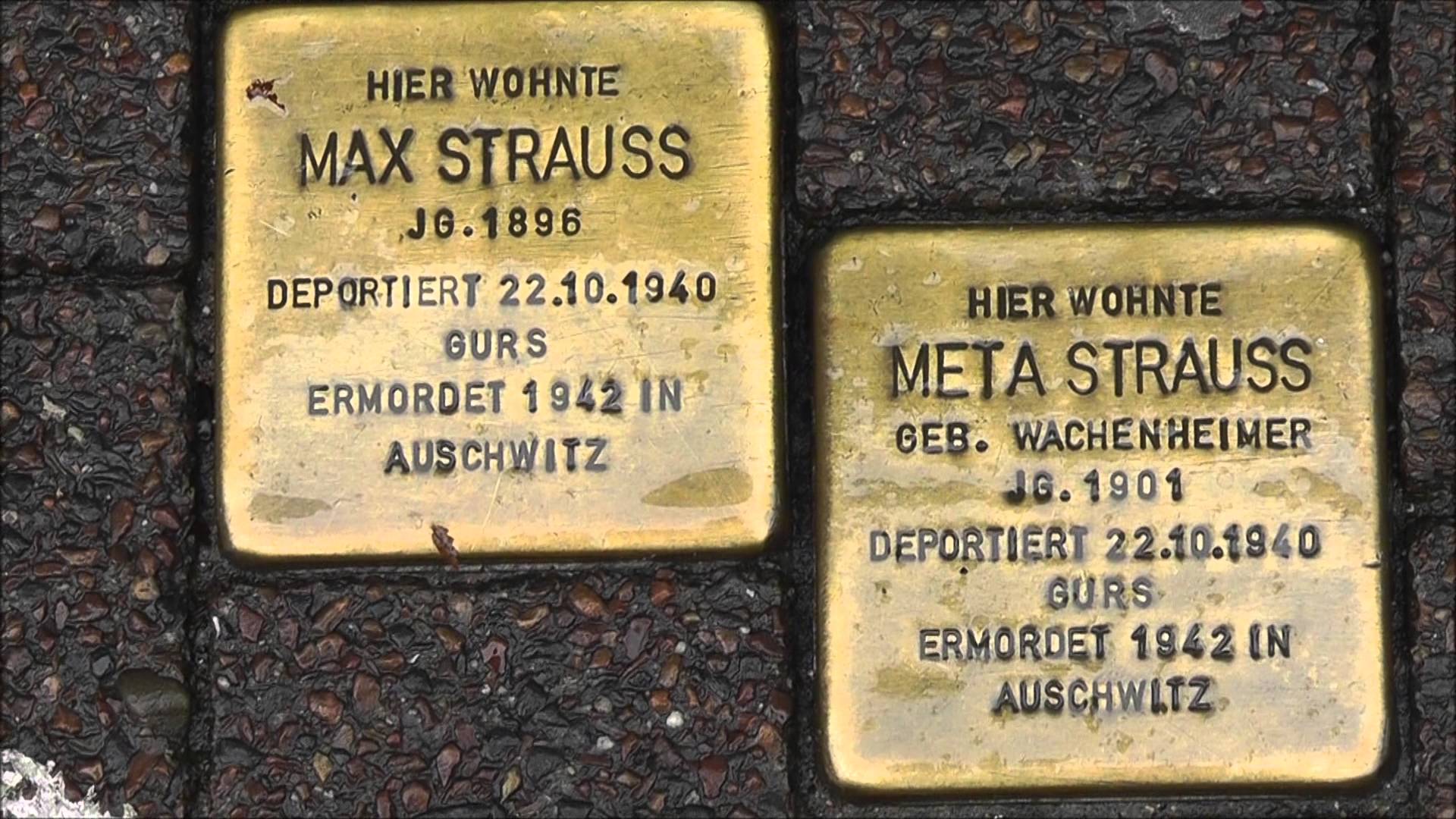 Dues plaques Stolpersteine en homenatge a dues víctimes del nazisme