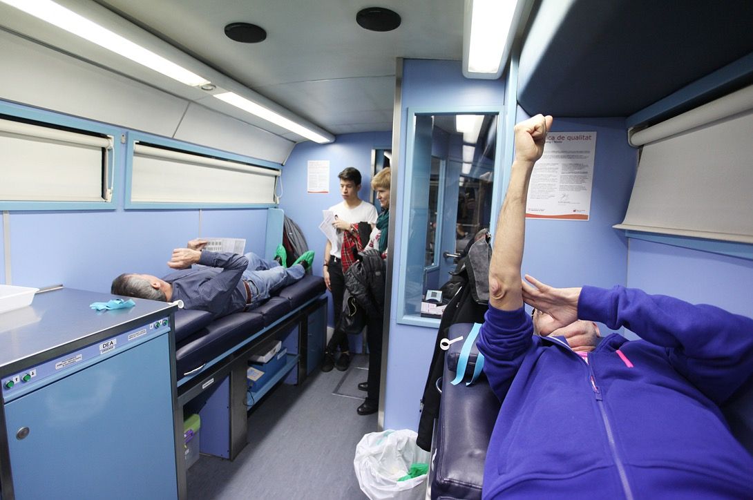 El punt de recollida de sang serà els dilluns 5 i 19 d'agost a la plaça d'Octavià FOTO: Lali Puig