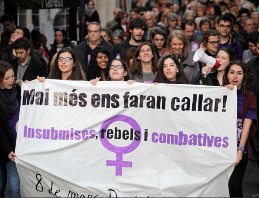 Imatge de la manifestació del dia de la dona FOTO: Artur Ribera 