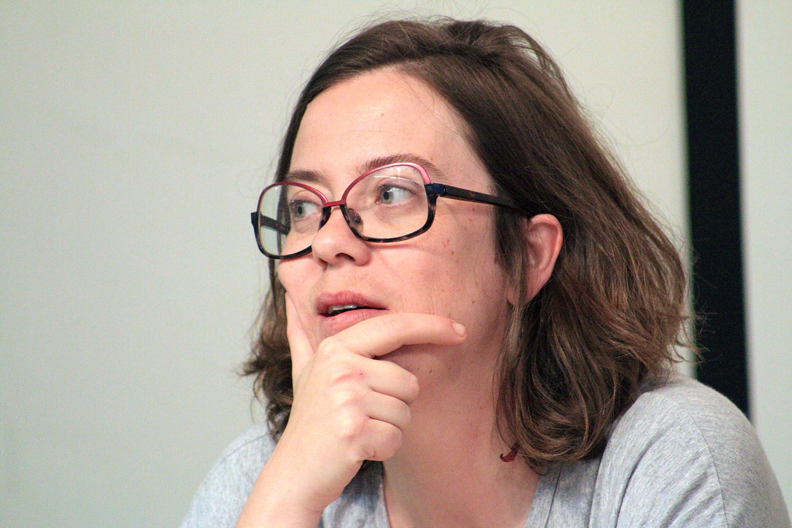 Eulàlia Reguant durant la xerrada FOTO: Lali Álvarez 