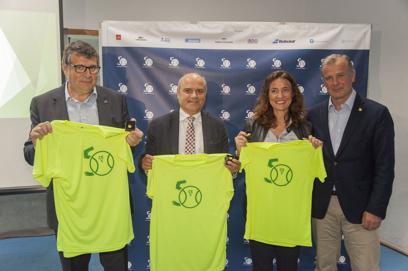 Josep Puig, Santi Siquier, Mercè Conesa i Joan Carles Pradell, a l'acte. FOTO: Localpres