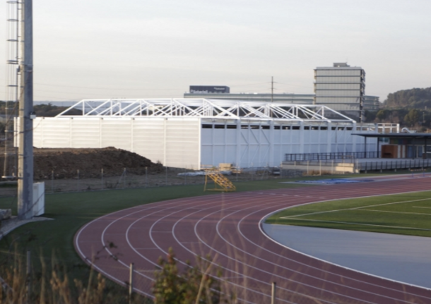 Imatge del nou pavelló que s'està fent a La Guinardera, captada l'1 de febrer. FOTO: Artur Ribera