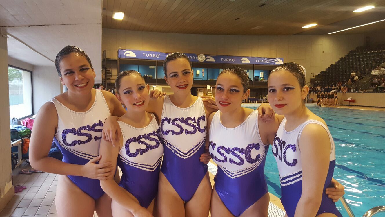 L'equip juvenil del Club Sincro Sant Cugat, campió del Campionat Escolar de Barcelona de Rutines Lliures, en la categoria C3. FOTO: Club Sincro Sant Cugat