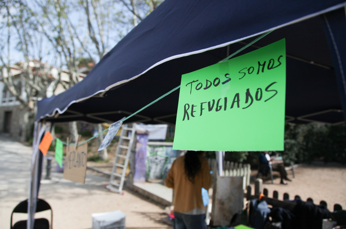Una acció en favor dels refugiats a Sant Cugat FOTO: Lali Puig