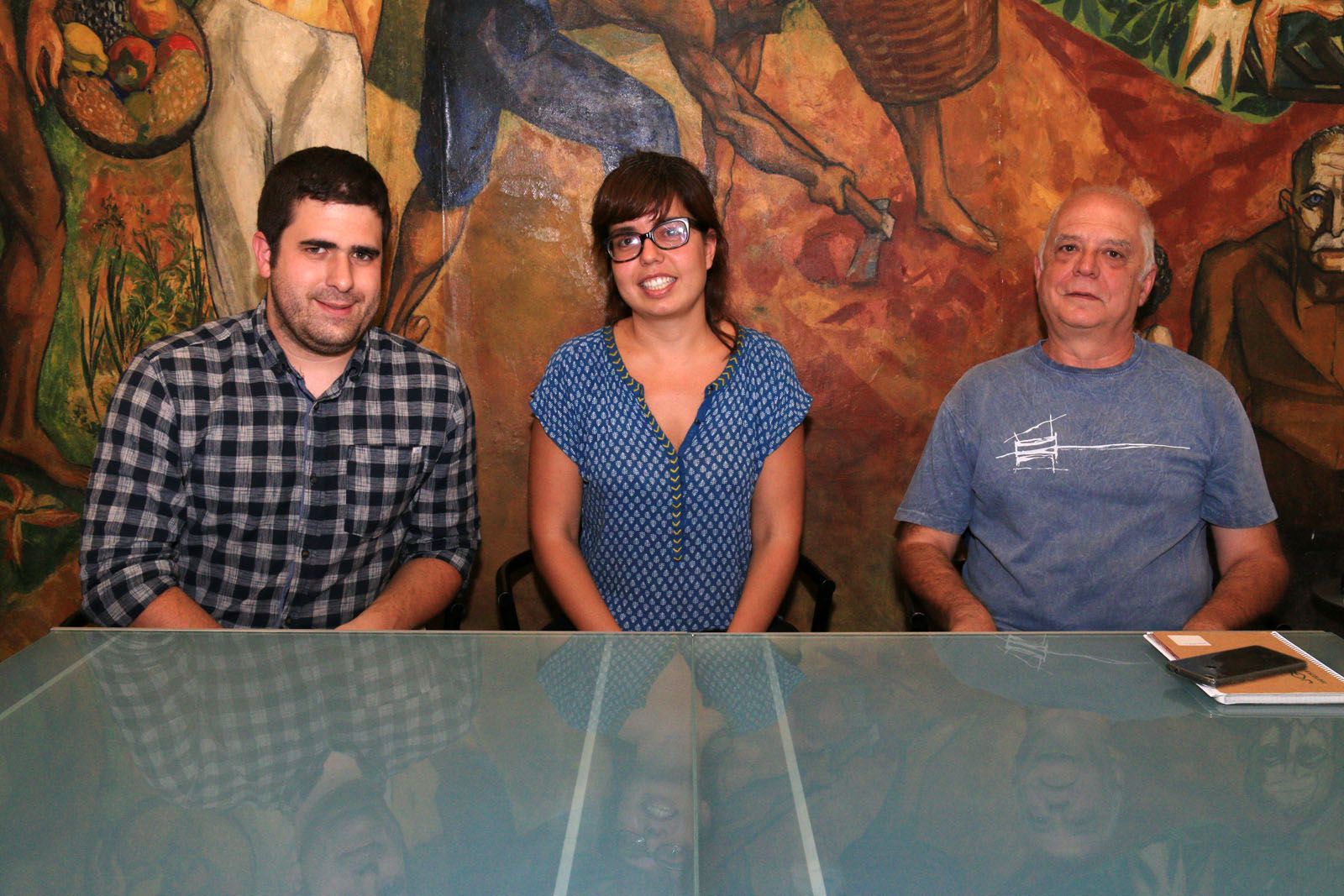 Julià Mestieri, Aina Serra i Narcís Sànchez són els impulsors del Grup d'Estalvi Local  FOTO: Lali Álvarez