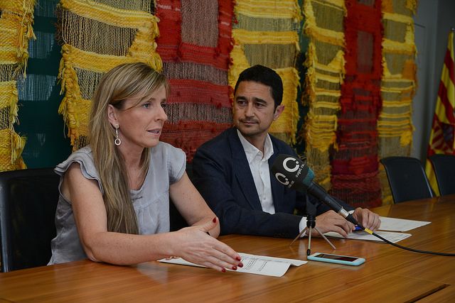 Esther Salat i Damià Calvet durant la roda de premsa FOTO Localpres