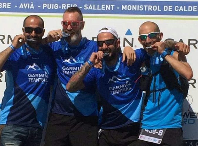 Els santcugatencs Gerardo Fernández, Rubén Caravantes, Carles Salom i Jordi Andreu han participat en la Garmin Team Trail 2017. FOTO: Cedida