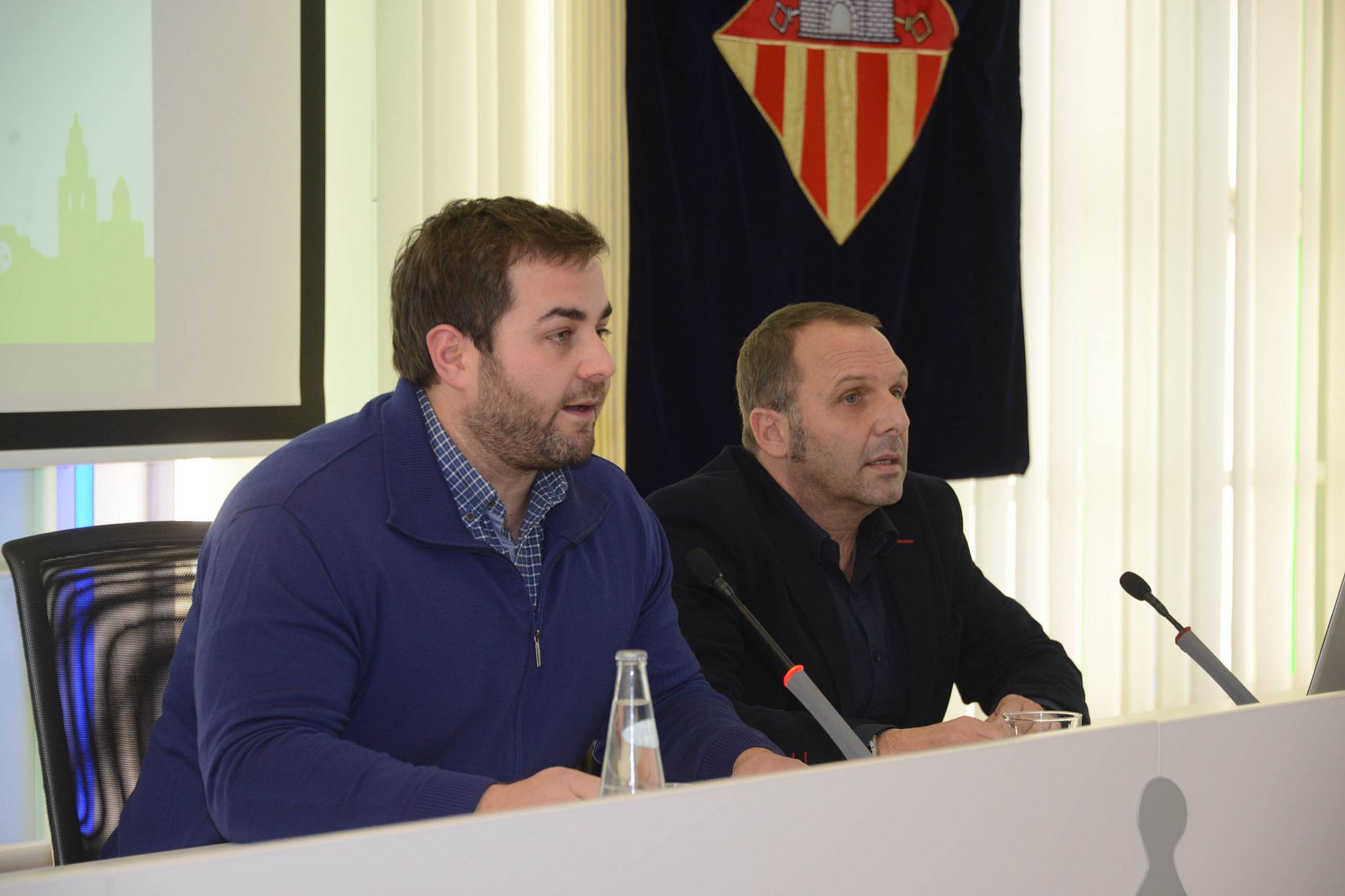 Eloi Rovira i Xavier Codina en un Consell Sectorial d'Esports. FOTO: Localpres